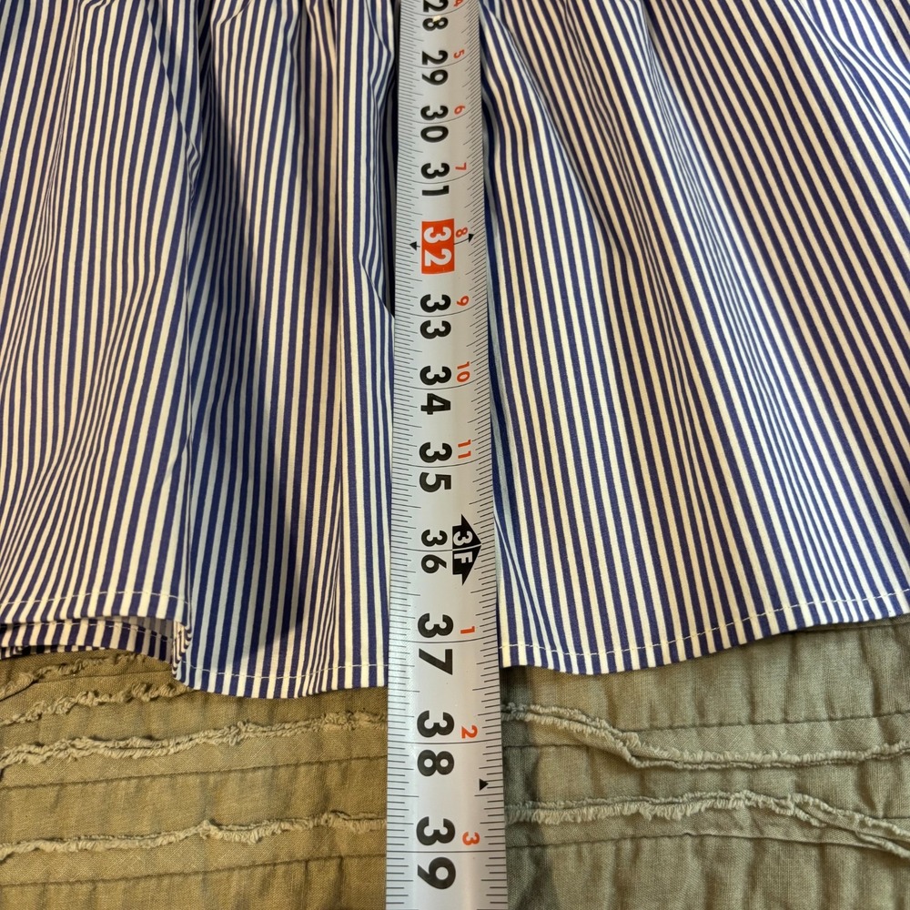 Women's Sleeveless Dress blue and white pinstripes beach sailor chic preppy - Picture 8 of 11